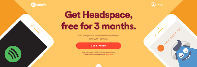 Spotify Premium с Headspace