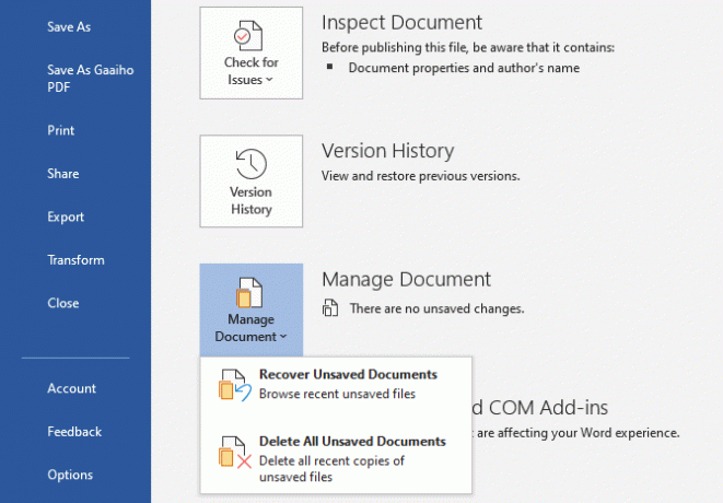 microsoft office 2019 възстановява несъхранени документи