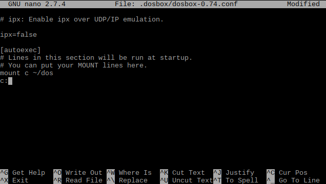 Конфигурирайте DOSBox за автоматично монтиране на директория.