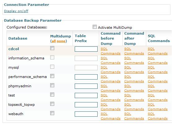 архивиране на голяма база данни mysql