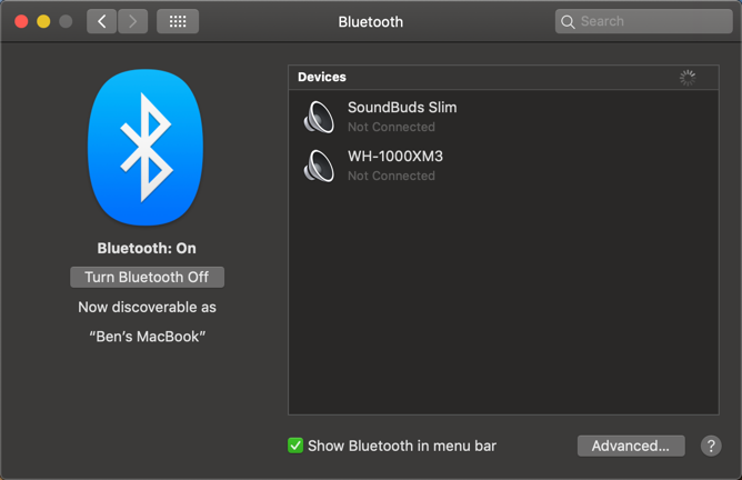 Настройки за Bluetooth на Mac