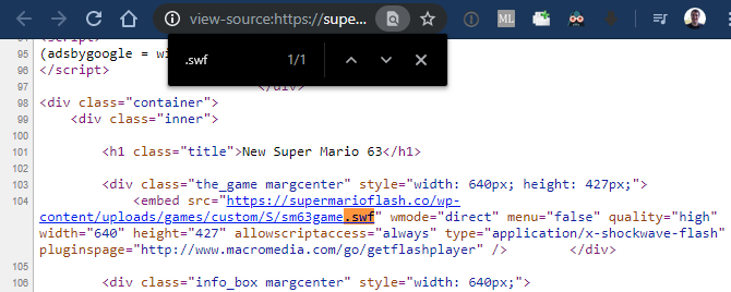 Намерете SWF файл на Chrome на страница