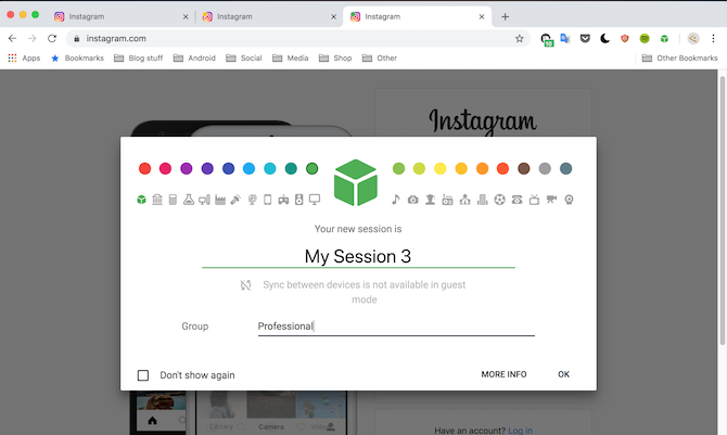 SessionBox разширение за Google Chrome