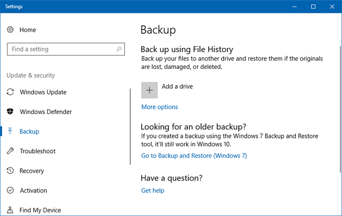 Ръководството за архивиране и възстановяване на Windows История на файловете на Windows 1
