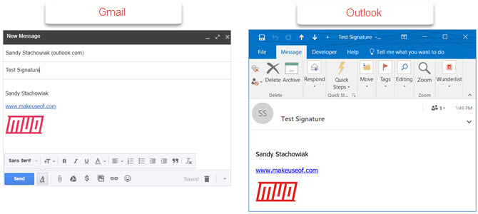 gmail тест подпис