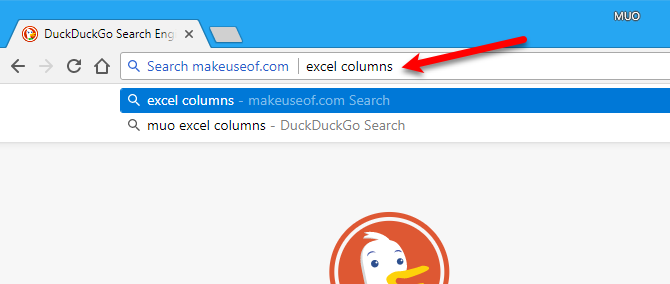 Търсете сайт с адресна лента в Chrome