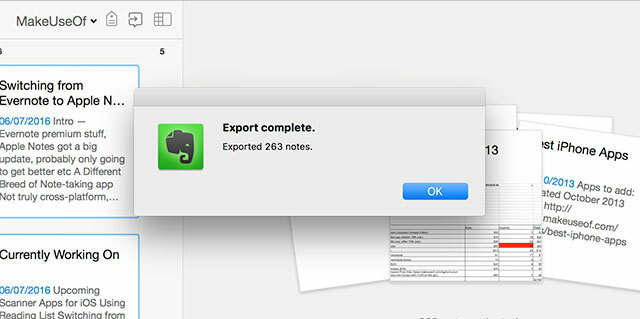 Evernote-износ