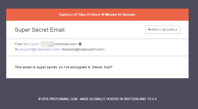 ProtonMail Преглед на шифровано съобщение