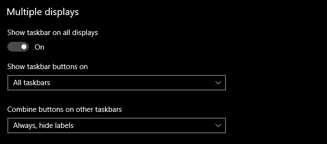 Windows 10 лента със задачи няколко дисплея