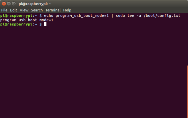 Linux Terminal Boot Raspberry Pi 3 С USB