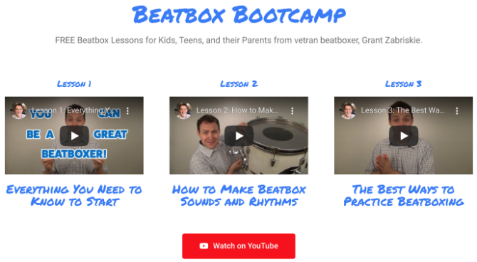 Beatbox Bootcamp ви учи как да битбокс безплатно в три видео урока на YouTube