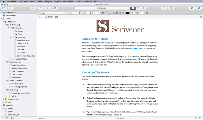 Най-добрите програми за творчески писатели Scrivener