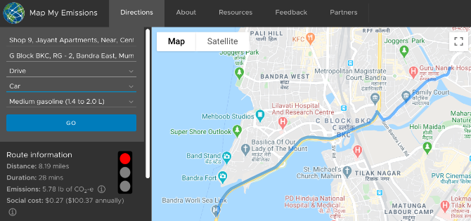 Изчислете въглеродния отпечатък на ежедневните си пътувания с Map My Emissions