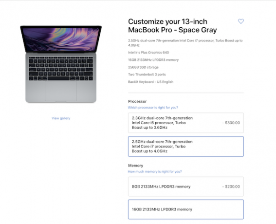 Персонализирани опции на Macbook Pro