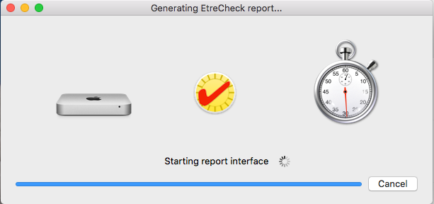 etrecheck генериране на доклад Mac