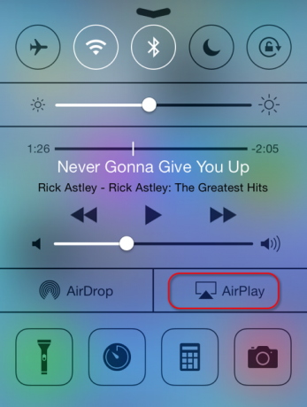 AirPlay контролен център