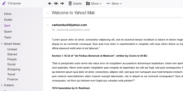 свободни имейл услуги, Yahoo поща