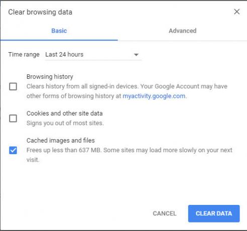 Chrome-Clear Cache-