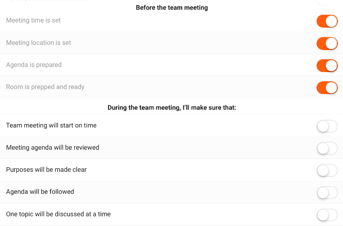 използвайте Контролен списък на екипа MEEing, за да гарантирате, че срещата протича ефективно