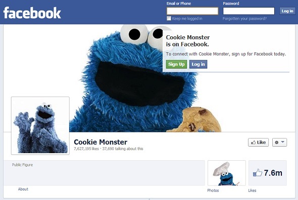 10 измислени герои, които са безумно популярни във Facebook фейсбук бисквитка чудовище