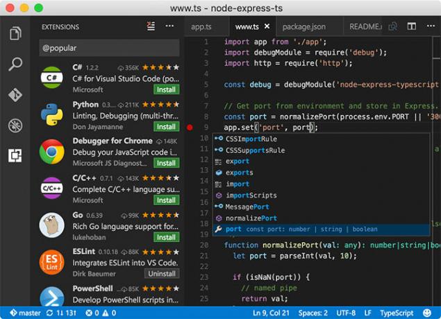 Безплатен текстов редактор на Visual Studio Code за Mac
