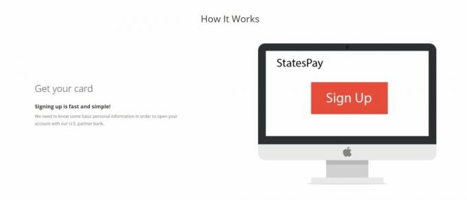 Екранна снимка на StatePay карта