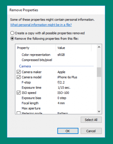 Как да премахнете лична информация от снимки в Windows 10 Photo Properties 2