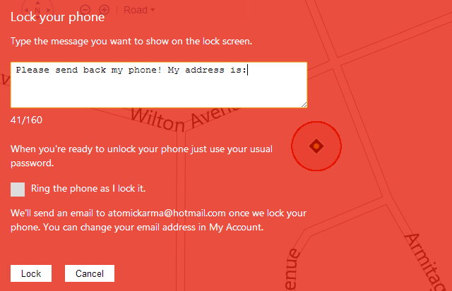 muo-WP8-findmyphone заключване