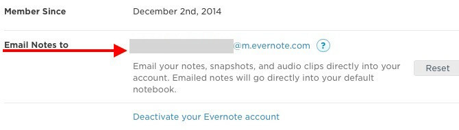 Имейл бележки до Evernote