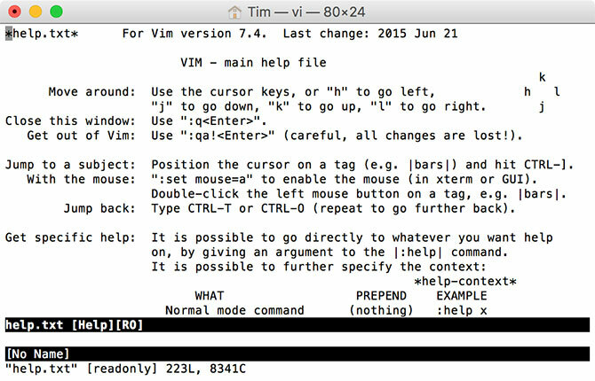 Vim html редактор, работещ в macOS терминал