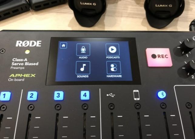 Меню с опции на Rodecaster Pro