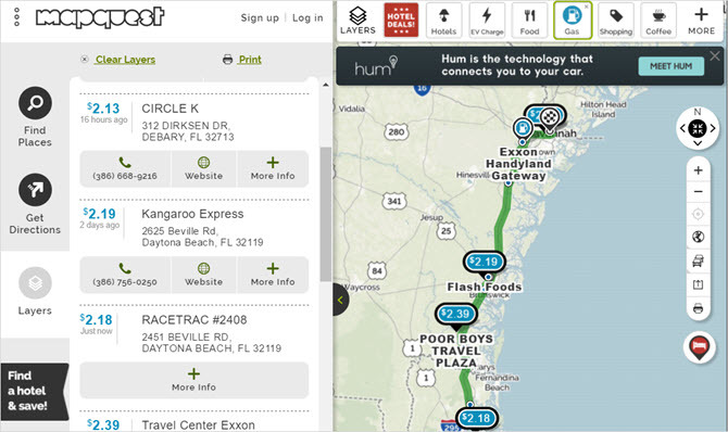 mapquest планиращ газ уеб