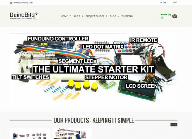 Моят сайт на WooCommerce - DuinoBits.com, със стартерни комплекти и сензори Arduino. 