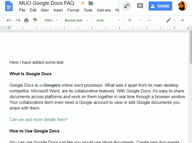 как да използвате google docs Режим предложения