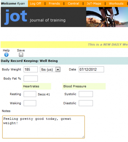 Планирайте и проследете успеха на тренировката с журнал за обучение jot12