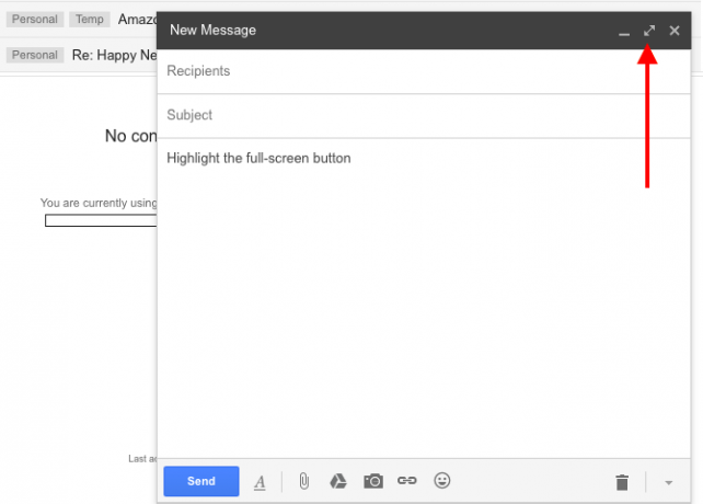 Gmail-цял екран бутон
