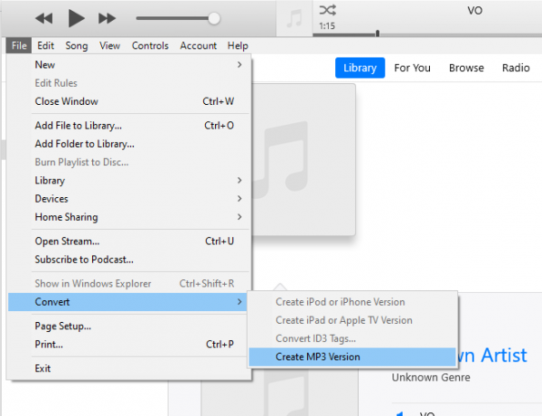 Конвертирайте WAV файлове в MP3 с iTunes инструмент за импортиране и преобразуване