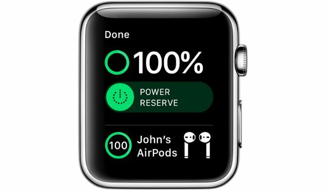 Apple Watch Center Center показва батерия на AirPods