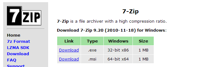 7-Zip-32-битово-срещу-64-битов инсталатор