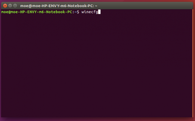 Winecfg командване