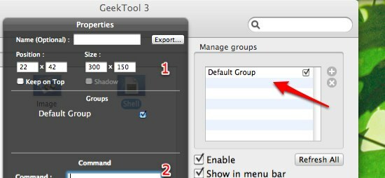 GeekTool - Показва информацията за системата на Mac в Свойства и групи Style 02b