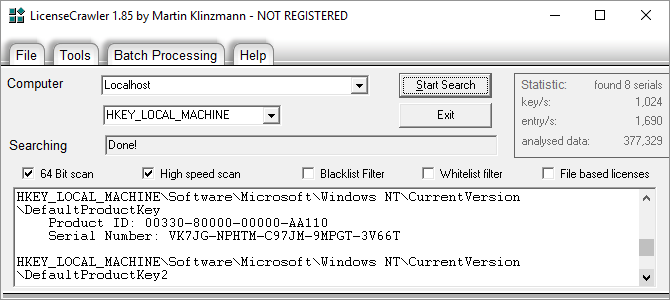 3 начина за възстановяване на серийни номера в Windows LicenseCrawler 670x300