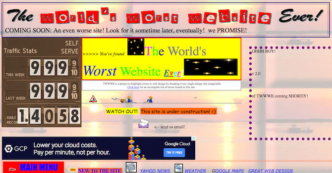 най-лошият уебсайт в света