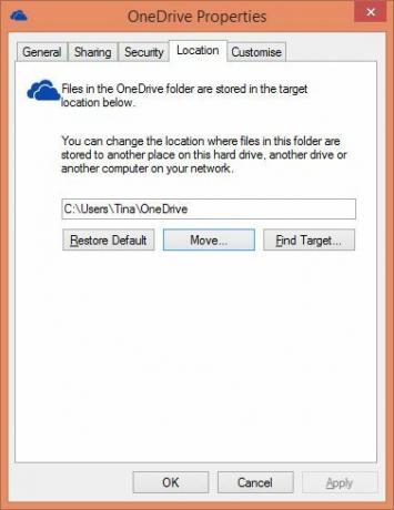 Преместване на местоположението в OneDrive