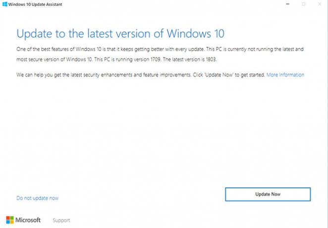 Как да изтеглите ръчно Windows 10 април 2018 г. Актуализация на помощника за актуализиране на Windows10 1