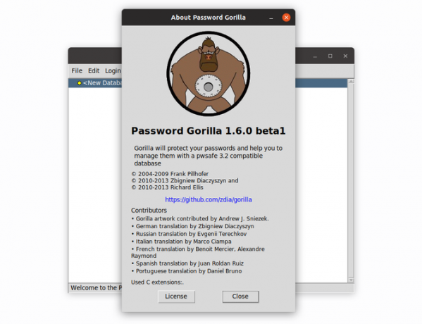 Password Manager на пароли Gorilla в Ubuntu Linux