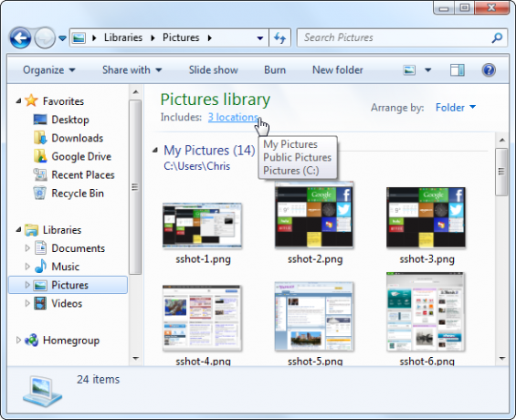 как работят библиотеките на Windows 7