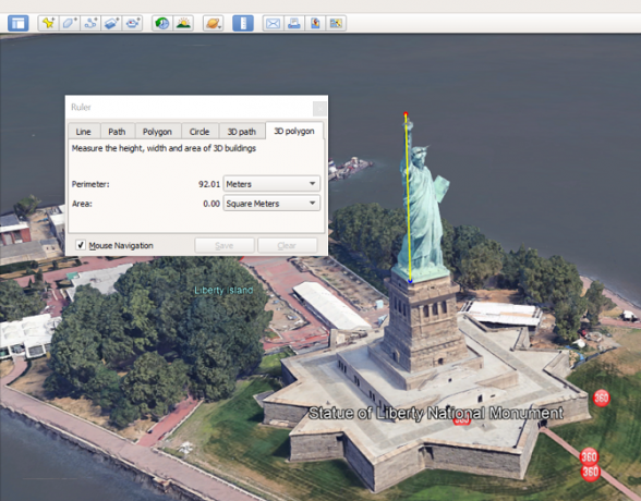 измерване на височина 3d сграда google earth pro