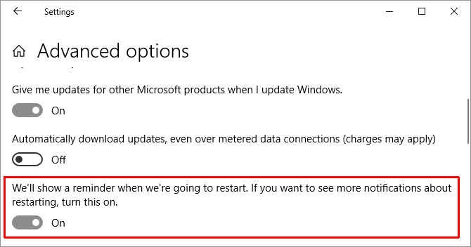 Windows 10 Разширени опции за актуализация на Windows