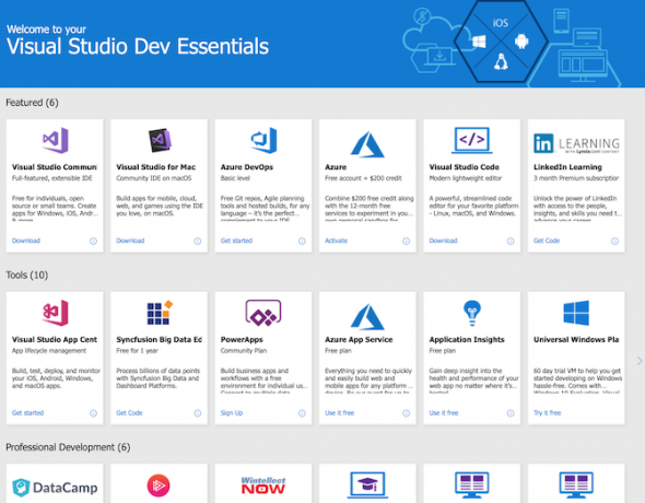 Visual Studio Dev Essentials